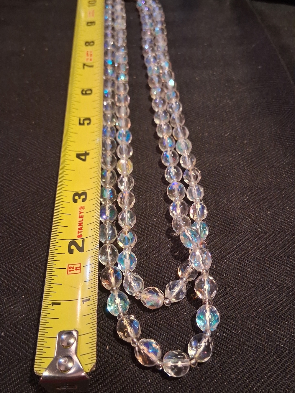 Double-Strand Aurora Crystal Bead Necklace - Clear - Picture 3 of 5